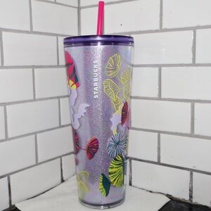Brand New Starbucks Fall 2023 Lilac Holo Jellyfish & Parasols Tumbler 24oz/710ml
